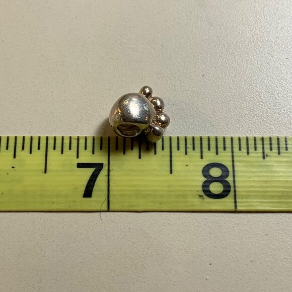 VTG Solid Sterling Silver 925 Animal Paw Print Slide Charm Size 0.5" Length - Picture 5 of 9